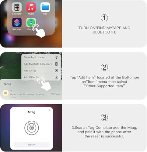 GPS Tracker for Vehicles, 1PCS Tracker Device for Vehicles Work with Find My (iOS Only), Tracking Devices for Cars Hidden with Magnetic Case, No Monthly Fee GPS Trackers, Waterproof 7