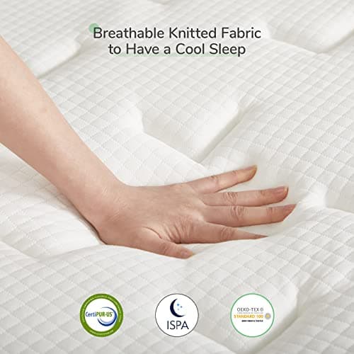 Novilla King Mattress 12 Inch Hybrid Mattress in a Box, Innerspring Mattresses with Gel Memory Foam for a Cool Sleep, Pressure Relief, Medium Firm with Pillow Top, Groove 6