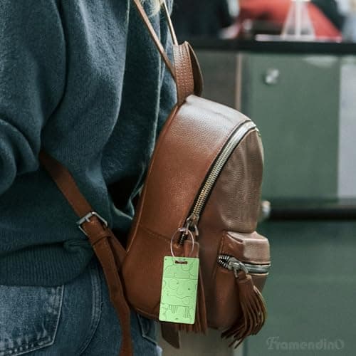 Framendino, 5 Pack Aluminum Luggage Tags Metal Travel Bag Name Stamping with Wire Ring for Backpacks Suitcases Bags 7