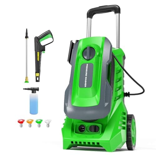 Electric Pressure Washer Power Washer - 4800 PSI 3.2 GPM Wash Machine Electric Powered with Foam Cannon for Car, Floor, Garage, Patio Washing, Green