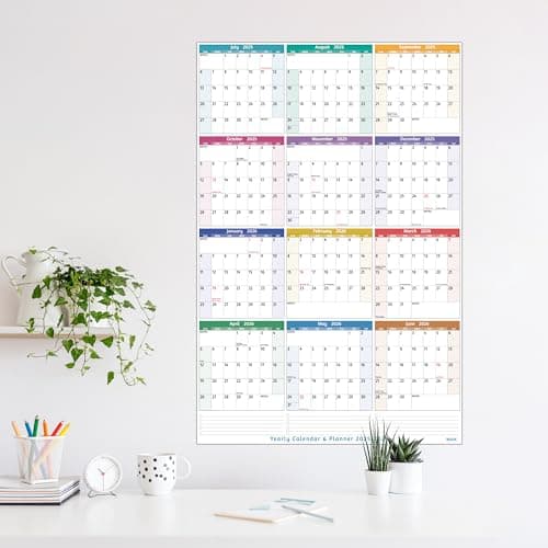 Yearly Wall Calendar 2025-2026 - Large Yearly Calendar 2025-2026, Jul 2025 - Jun 2026, 25.2'' x 38.2'' (Open), Wall Calendar 12 Months, with To-do Lists, Notes, Stickers, All At One Page 8