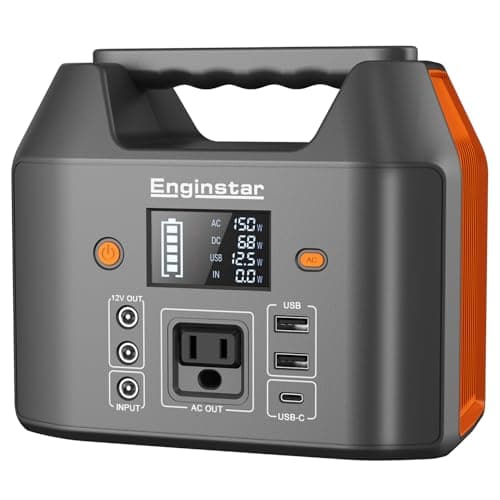 EnginStar Power Bank with AC Outlet 150W 110V Laptop Power Bank, 155Wh/ 42000mAh Battery Bank, Lithium Ion Power Supply for Emergency Camping