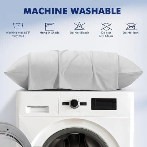 Elegear Cooling Pillow Cases for Hot Sleepers, Clean Fabric Silver Infused Cooling Pillowcase Q-Max>0.5, Soft Silky Pillowcases for Hair & Skin, Summer Zipper Pillowcase Cover Set of 2-Standard, Gray 8