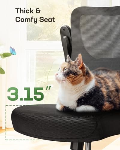 Marsail Drafting Chair, Tall Office Chair with 2D Lumbar Support, Standing Desk Chair with Padded Flip-Up Armrests & Adjustable Footrest Ring, Black 6