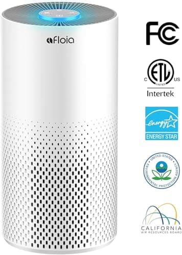 Afloia Air Purifiers for Home Bedroom Large Room Up to 1076 Ft², 3-Stage Filter Cleaner Odor Eliminator, Remove Pets Dust Dander Hair Allergy Mold Pollen Smoke Smell, Quiet 22 dB, 7 Colors Night Light 9