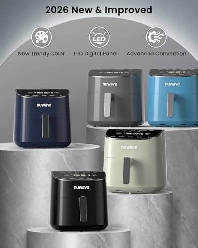 Nuwave Brio Plus Air Fryer 8 Qt, New & Improved, PFAS-FREE, 7 Digital One-Touch Cook Functions that AIR FRY, BAKE, ROAST, DEHYDRATE, TOAST, REHEAT, PREHEAT, 150 Presets, 50°F~400°F (Deep Blue) 9