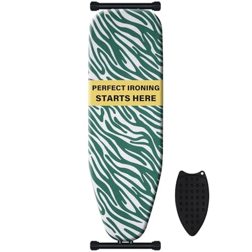 aius Heavy-Duty Ironing Board with Ultra Thick Padding - Full Size, Stable Structure, Space Saving Foldable Design, Adjustable Height & Easy Setup - Perfect for Professional Ironing