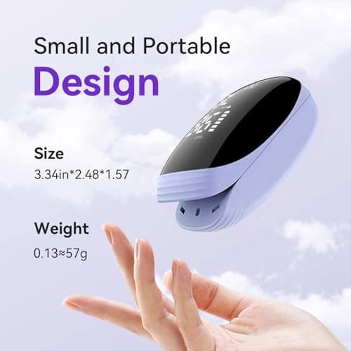 Manhero Fingertip Pulse Oximeter, Rechargeable Pulse Oximeter, High Definition Oxygen Monitor Fingertip, Fast and Accurate Oxymeter Includes Bag Lanyard (Purple) 5