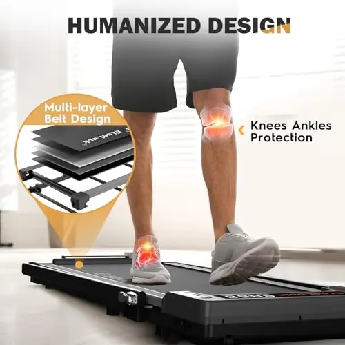 Elseluck Walking Pad, Under Desk Treadmill for Home Office, 2 in 1 Portable Walking Treadmill with Remote Control, Walking Jogging Machine in LED Display 5