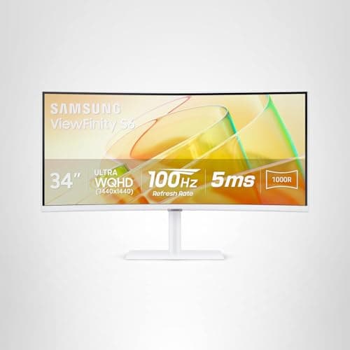 Samsung 34” ViewFinity (S65TC) Series Ultra-WQHD 1000R Curved Computer Monitor, HDR10, 100Hz, AMD FreeSync, Thunderbolt 4, Height Adjustable Stand, Built-in Speakers, Eye Care, LS34C650TANXGO, 2024 22