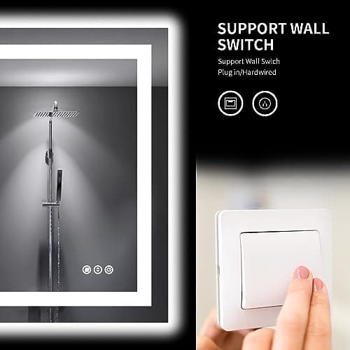 LOAAO 48"X30" LED Bathroom Mirror with Lights, Anti-Fog, Dimmable, Backlit + Front Lit, Lighted Bathroom Vanity Mirror for Wall, Memory Function, Tempered Glass, Shatter-Proof, ETL Listed 7