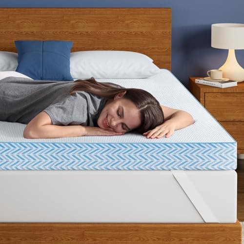 BedStory Mattress Topper - Firm Bed Toppers for Back Pain, Queen, White