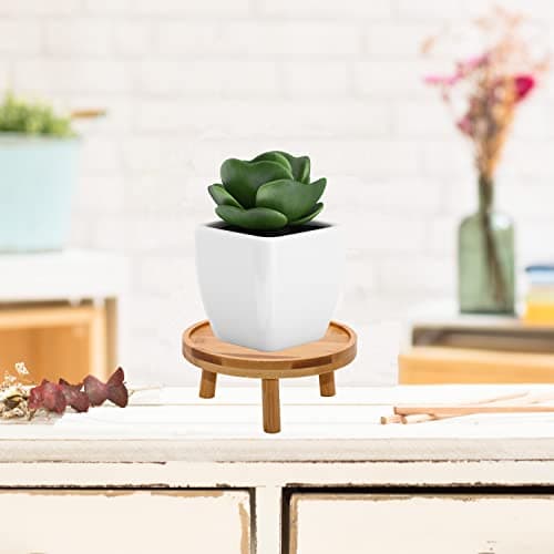 ARTORA Mid Century Modern Plant Stand, Wood Indoor Plant Holder Succulents Plant Pot Raiser Decorative Corner Planter Stand for Small to Medium Plants (Natural 2PCS) 7