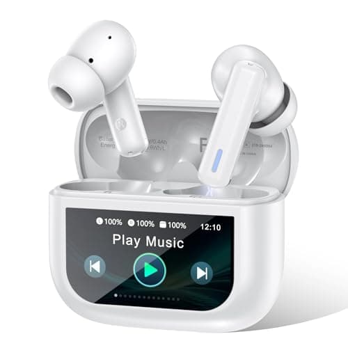 Wireless Earbuds Bluetooth Headphones, Ear Buds with Touch Screen, ANC ENC Noise Cancelling Transparency Mode, 40H Stereo Deep Bass, IPX7 Waterproof, Clear Calls, 5 EQ for iOS Android (White)