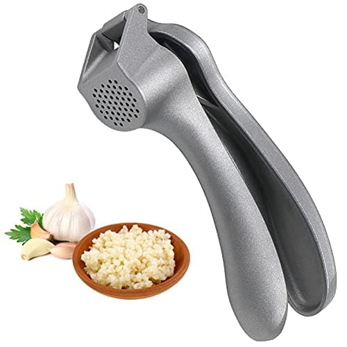 Garlic Press, Garlic Mincer Easy-squeeze Ergonomic Handle, Rust Proof, No Need To Peel, Professional Ginger Press & Garlic Crusher with Handy Cleaning Brush- Dishwasher Safe 7