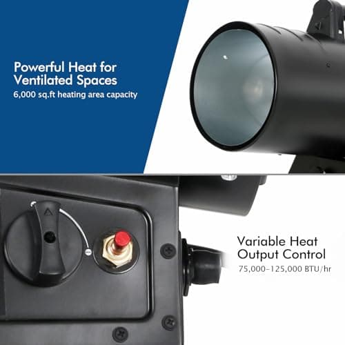 BILT HARD 125,000 BTU Forced Air Propane Heater, Adjustable Liquid Propane Torpedo Heater for Garage, Jobsite, and Construction Sites, CSA Listed 2