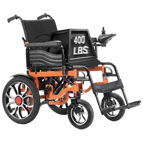 Heavy-Duty Electric Wheelchair Supporting 400 Lbs - Durable Electric Wheelchair with Foldable Frame, 20 Mile Range, Fast Charge for Seniors and Adults on Trips
