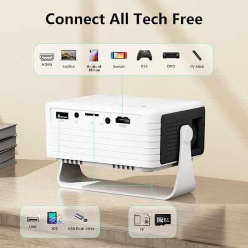 Yoton Mini Projector, Portable Phone small projector 1080P Full HD Supported for iOS/Android/Laptop, Video Projector Y3 Compatible with Fire Stick, HDMI, USB, PS5, Xbox 7