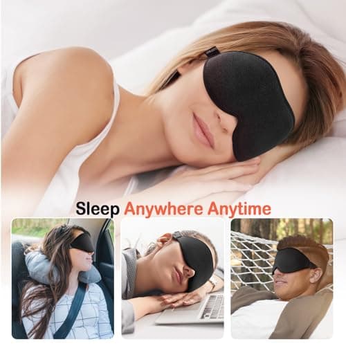 LitBear Sleep Mask for Side Sleeper Women Men, Eye Mask for Sleeping Light Blocking, 3D Contoured Cup Sleeping Mask, Soft Breathable Sleep Eye Mask with Adjustable Elastic Strap for Travel 7
