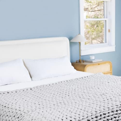 Bearaby Weighted Hugger Blanket 20 lbs Queen Size (60"x80") – Moonstone Grey Blanket Recycled Polyester – Eco-Friendly, Heavy Throw for Adults – Soft, Breathable, Sustainable Comfort 5