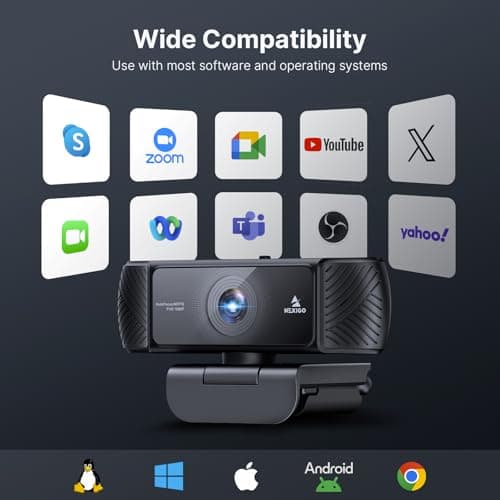 NexiGo 1080P 60FPS Webcam with Software Control and Microphone, AutoFocus, w/Privacy Cover, N680P Pro Computer Web Camera for Skype Zoom Teams, Mac PC Laptop Desktop 8