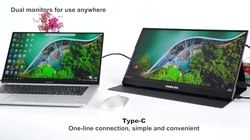 TANXJIA 15.6 inch Portable Monitor|10-Point Touch Screen |FHD 1080P|IPS Anti-Glare Display, USB-C/HDMI Plug & Play|Compatible with Laptop, PC, Phone, PS5|Switch, Dual Monitor for Work & Gaming 5