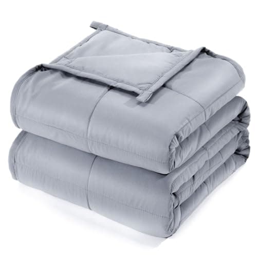 Lessymo Weighted Blanket for Adults - 12 lbs, 48"x72" Twin Size - Washable Heavy Blanket for Sleeping, Microfiber Big Blankets with Premium Glass Bead for All-Season Comfort, Soft Thick Blanket, Grey