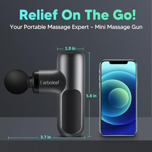 arboleaf Mini Massage Gun Deep Tissue, Percussion Muscle Massager for Back Pain Relief, Portable Small Travel Size, Quiet Massager, Gifts for Woman Man 2