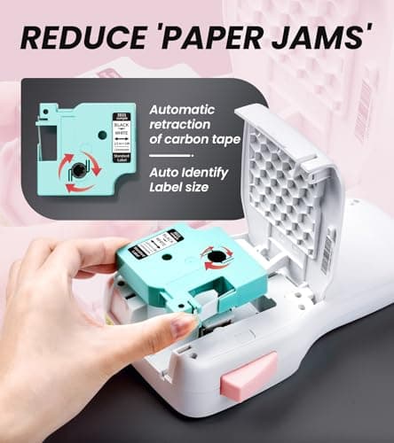 Vixic Pink Label Maker, Rechargeable Label Makers with Keyboard, Bluetooth Handheld Label Maker Machine with Backlit LM1600, Portable Labeler for Home Office Organization Kids School Items Gifts 5