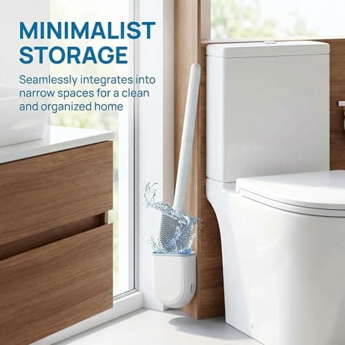 RV Silicone Toilet Brush with Holder, Toilet Bowl Brush for RV Travel Trailers/Campers, Anti-Drip Anti-Roll Compact Toilet Cleaner for Small Bathroom,Made by RVers for RVers 8