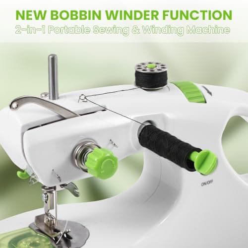 Sewing Machine for Beginners,Mini Handheld Sewing Machine, 2 Modes for 2-Thread Stitching, Small Sewing Machine, Compact Portable Sewing Machine, Sewing Kit Tool, Foot Pedal, Home Travel 7