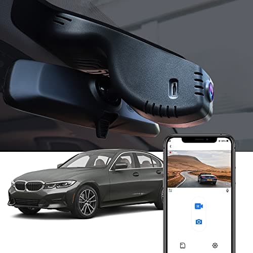 Fitcamx 4K Dash Cam Suitable for BMW 3 4 Series M3 M4 2020-2024 (Model B) 330i 430i Xdrive 330e M340i M440i Coupe, OEM Look, UHD 2160P Video, WiFi Connect & APP, Loop Recording, G-Sensor, 64GB Card