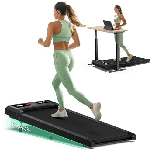 Walking Pad with 10% Incline, Walking Pad Treadmill 265lb Capacity, [Voice Control] Works with KINOMAP, 2.5HP Running Pad Small Treadmill for Home Office Apartment