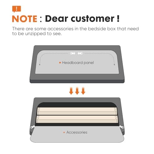 Sweetcrispy Full Size Bed Frame - Linen Upholstered Platform Bed with Headboard, No Box Spring Needed with 800LBS Sturdy Wooden Slats Support, No-Noise, Easy Assembly, Dark Grey 6