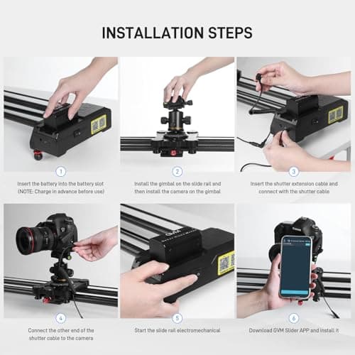 GVM 48"/120CM Carbon Fiber Motorized Camera Slider, Professional Camera Slider with Remote Control, Support Video Mode, Time Lapse Photography, Horizontal, Tracking and 120° Panoramic Shooting 8