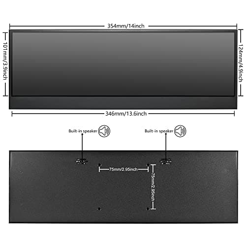 wisecoco 14'' 4K UHD IPS 3840x1100 Stretched Bar Touch Screen Display Monitor for Laptop Computer PC Speed Temperature Windows Aida64 CPU GPU HDMI Secondary Monitor for Music Media Timeline Editing 5