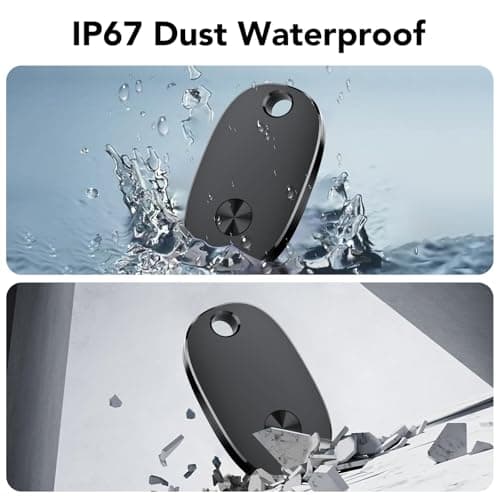 Air Tracker Tags-4 Pack, Bluetooth Tracker Works with Apple Find My APP (iOS Only), Keys Finder and Item Locator for Luggage, Backpack, Suitcases, Replaceable Battery, IP67 Waterproof Tracking Tag 8