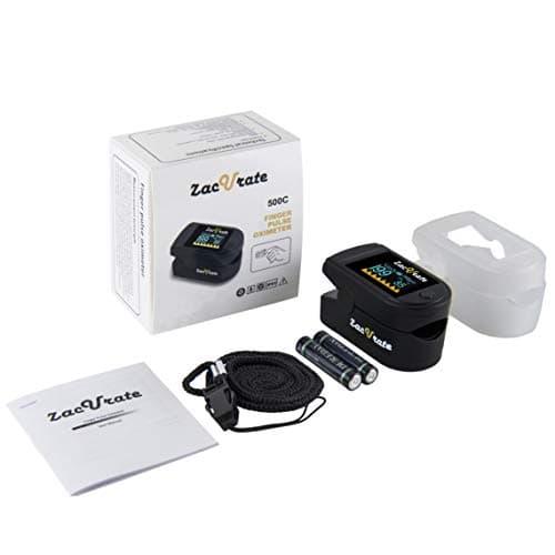 Zacurate 500C Elite Fingertip Pulse Oximeter Blood Oxygen Saturation Monitor with Silicon Cover, Batteries and Lanyard (Mystic Black) 6
