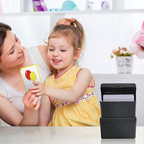 H4D Index Card Holder 3x5, Index Card Box Organizer Case, 3x5 Flash Note Card Holder, 2 Packs (Black) 7