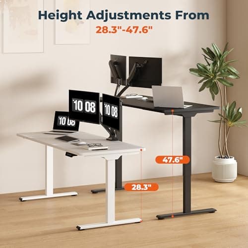 FitStand Dual Motor Standing Desk, Large Stand Up Desks, 79x31 Inches Electric Sit Stand Desk, 4 Memory Preset Adjustable Height Home Office Desk (Black) 5
