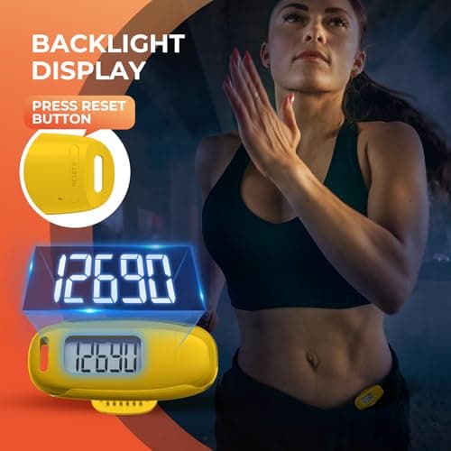 3D Pedometer for Walking, Simple Walking Step Counter with Removable Clip and Strap, USB Rechargeable Step Tracker with Backlight, Accurate Step Counter for Men Women Kids Seniors 5