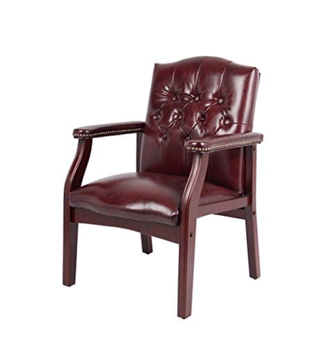 BOSS Office Products B959-BY Ivy League Executive Guest Chair, Oxblood 5