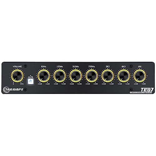 Taramp's TEQ 7 Stereo 7-Band Graphic Equalizer RCA Input 2 Channels HPF and LPF Filters Mute Function Car Audio Mixer Equalizer EQ, Best Control for Car, Boat, Motorcycle - TEQ7 Yellow
