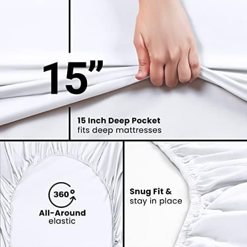 Utopia Bedding Twin Fitted Sheets - Bulk Pack of 02 Bottom Sheets - Soft Brushed Microfiber - Deep Pockets - All Around Elastic (White) 6