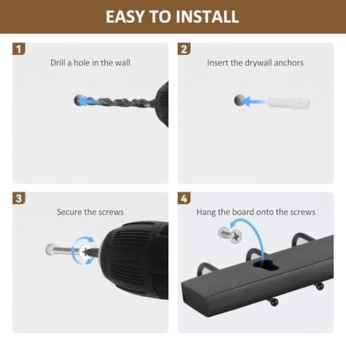 ZEDODIER 2 Pack Necklace Organizer Wall Mount, Wooden Jewelry Hanger Necklace Holder with 24 Hooks,Hanging Jewelry Organizer, Black 5