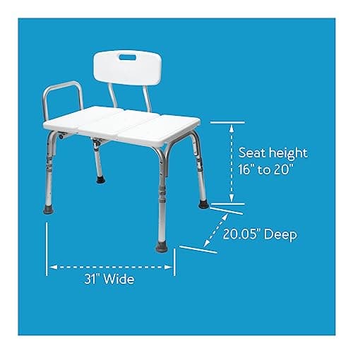 Carex Shower Bench and Shower Chair For Elderly and Disabled with Height Adjustable Legs, Tub Bench Converts to Right or Left Hand Entry, Shower Chair For Bathtub 9