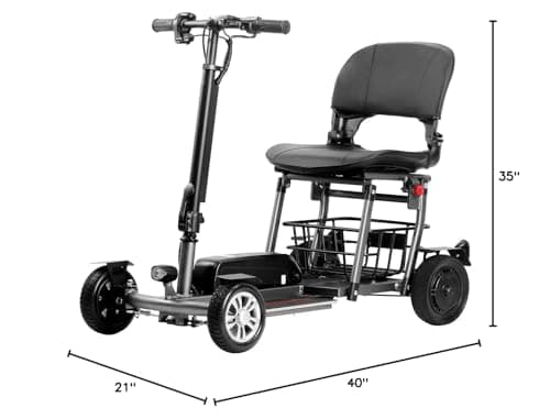 Klano KLX70 - Automatic Folding Mobility Scooter for Adults, One-Click Auto Fold & Unfold, Lightweight & Travel-Friendly, Airline Approved, 4-Wheel Scooter with Lithium Battery (Model1) 7