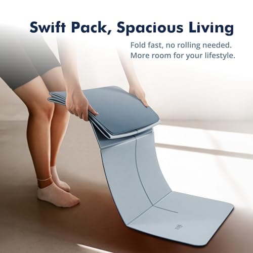 Gogokiwi Foldable Yoga Mat for Travel(1/4" & 1/2" Thick) - Non-slip, Eco-friendly, Lightweight Folding Exercise Mat, Portable for Home Gym and Outdoor Pilates 6
