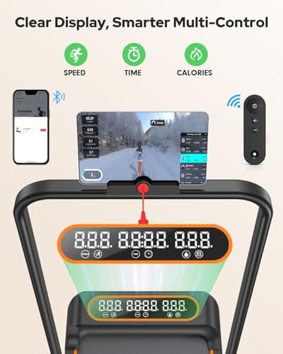 Walking Pad Treadmill with Incline, Upgraded 3.5HP Walking Pad with Handle Bar, 350Lbs Foldable Portable Treadmills for Home Office, 4 in 1 Under Desk Treadmill with Remote Control & APP, LED Display 6