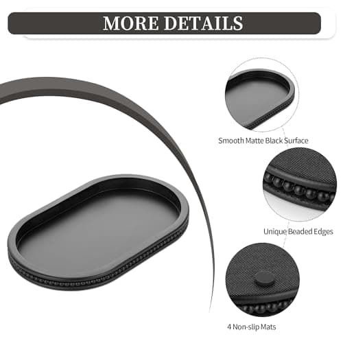 Hanobe Decorative Trays for Coffee Table : Black Oval Centerpiece Tray Wood for Farmhouse Entry Table Decor Round Bathroom Tray for Living Room Kitchen Counter 6